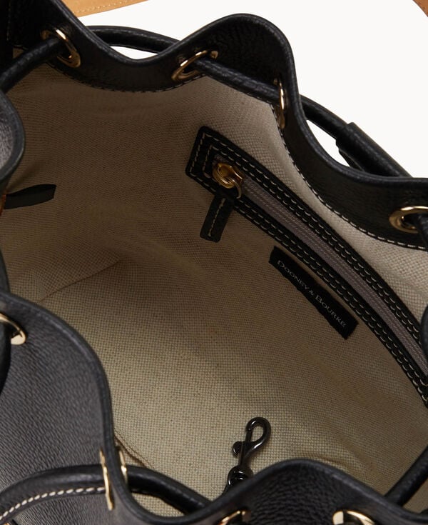 Dooney & Bourke Lucca Leather Crossbody Drawstring Black