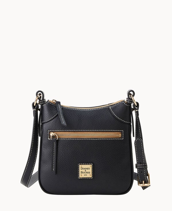 dooney & bourke Lucca Leather Front Zip Crossbody Black