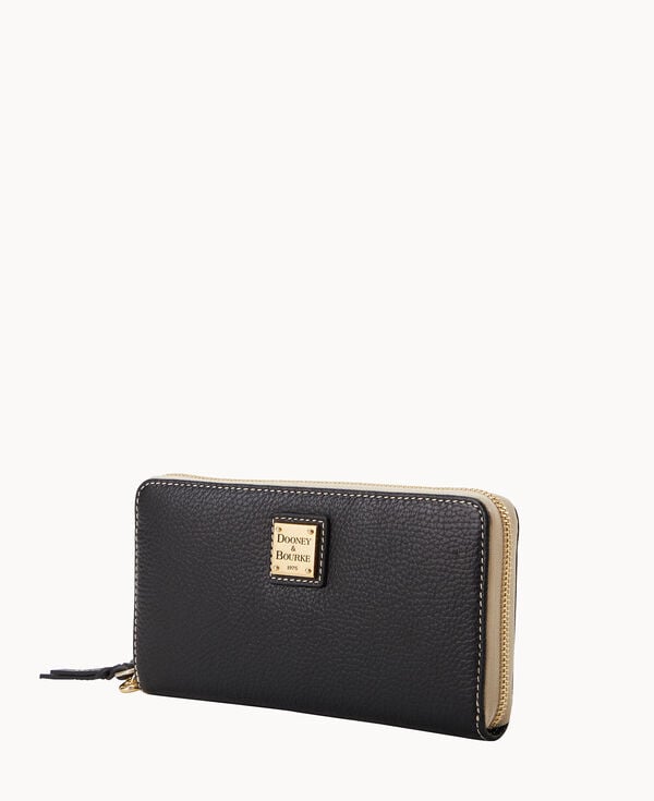 Dooney & Bourke Lucca Leather Large Zip Around Wristlet Black