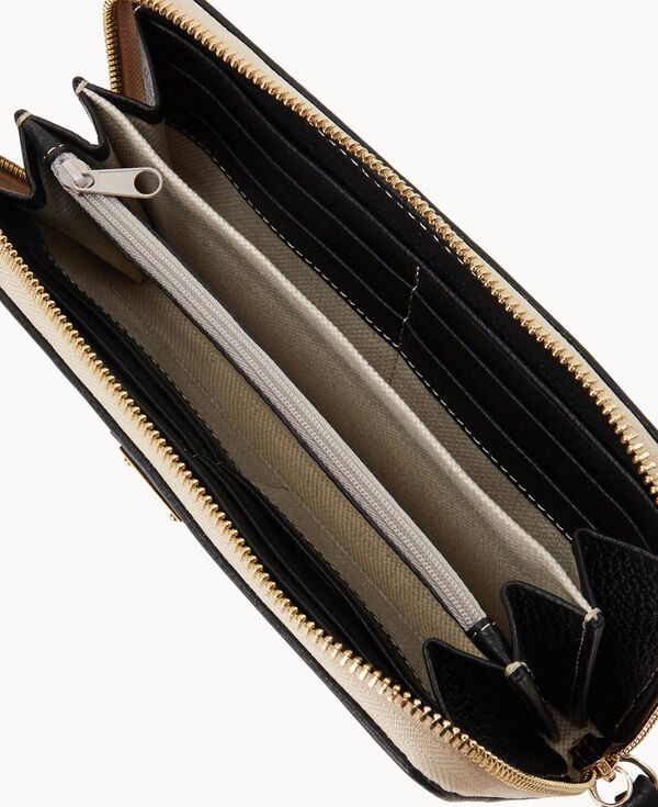 Dooney & Bourke Lucca Leather Large Zip Around Wristlet Black