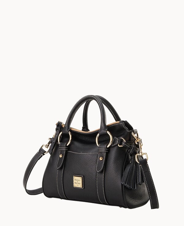 Dooney & Bourke Lucca Leather Satchel With Pocket Black
