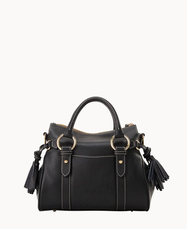 Dooney & Bourke Lucca Leather Satchel With Pocket Black
