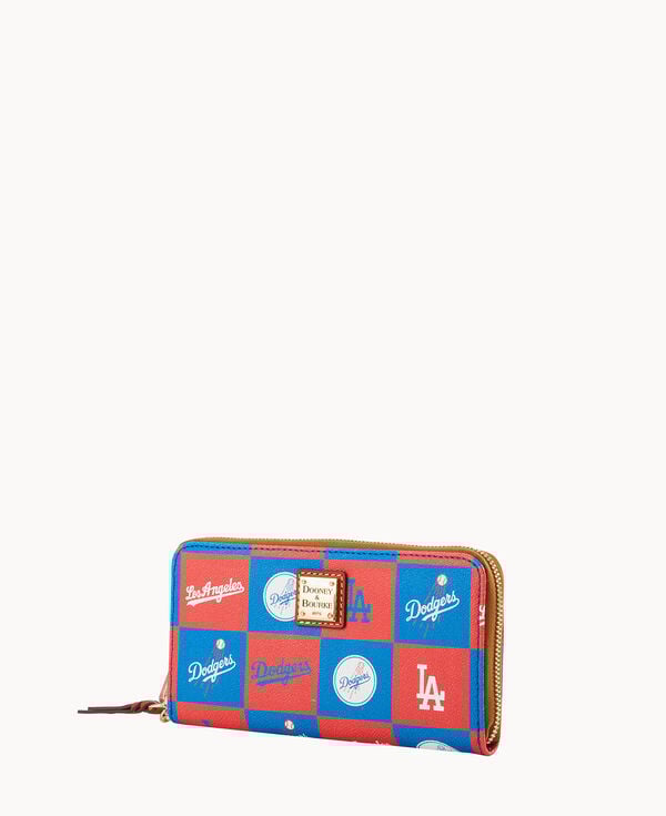 Dooney & Bourke MLB Dodgers Large Zip Around Wristlet Blue