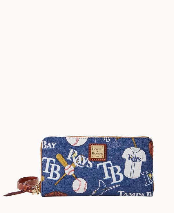 dooney & bourke MLB Rays Large Zip Around Wristlet Navy