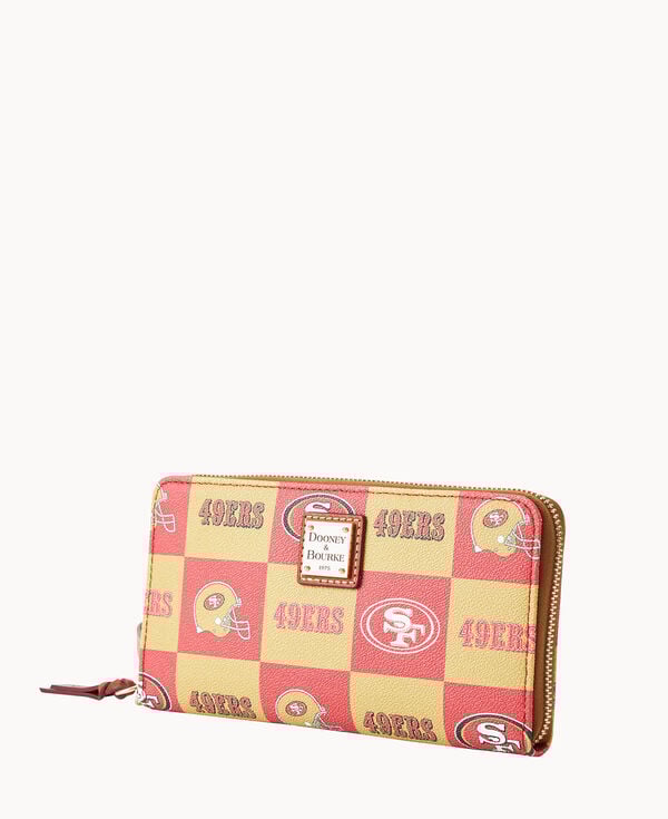 Dooney & Bourke NFL 49ERS Large Zip Around Wristlet Red