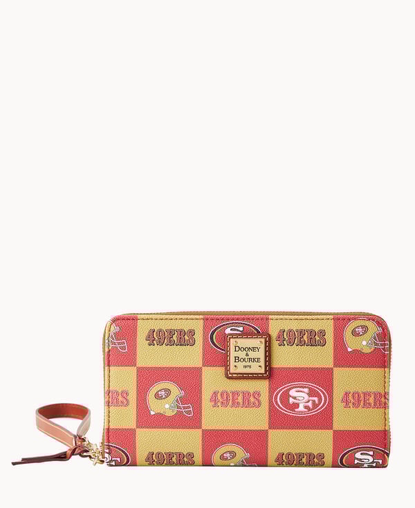 dooney & bourke NFL 49ERS Large Zip Around Wristlet Red