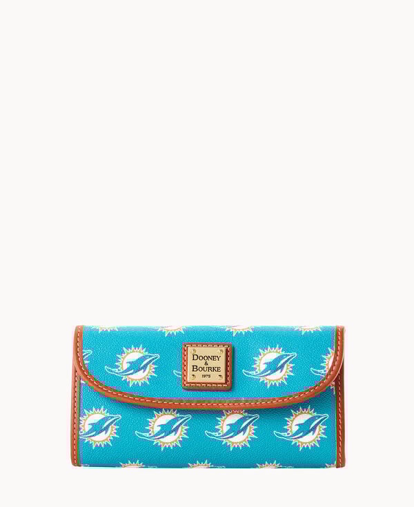 dooney & bourke NFL Dolphins Continental Clutch Turquoise