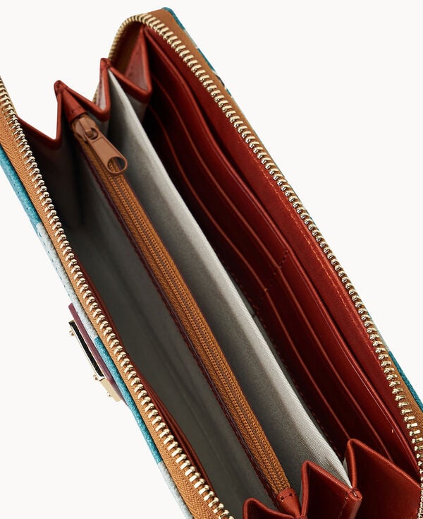 Dooney & Bourke NFL Eagles Large Zip Around Wristlet Green