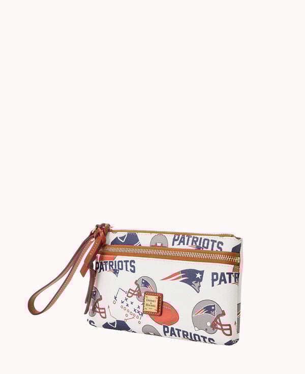 Dooney & Bourke NFL Patriots Double Zip Wristlet White Multi