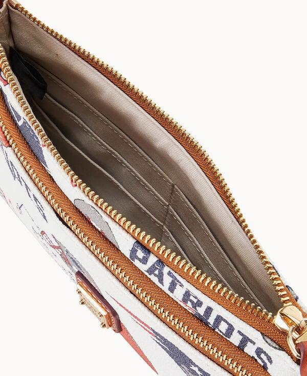 Dooney & Bourke NFL Patriots Double Zip Wristlet White Multi