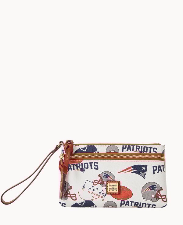 dooney & bourke NFL Patriots Double Zip Wristlet White Multi