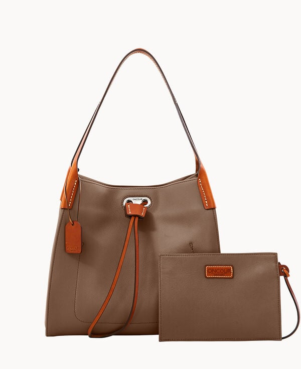 Dooney & Bourke Oncour Twist Small Full Up Two Dark Taupe
