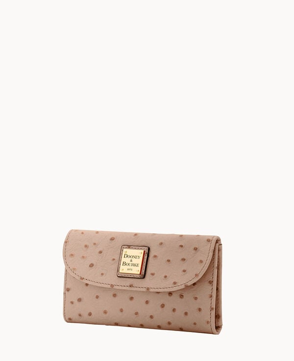 Dooney & Bourke Ostrich Continental Clutch Light Taupe