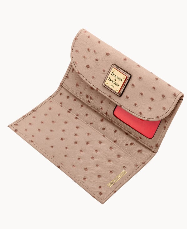 Dooney & Bourke Ostrich Continental Clutch Light Taupe