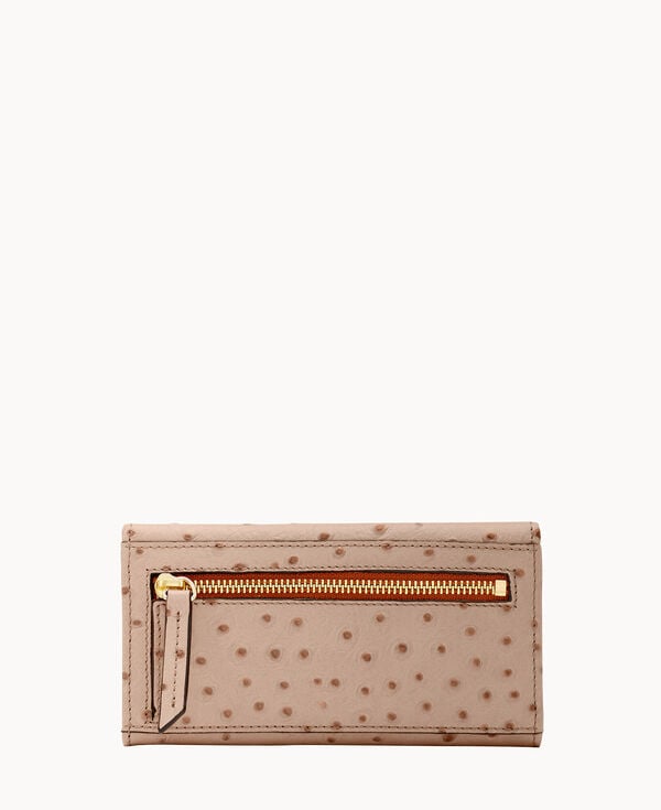 Dooney & Bourke Ostrich Continental Clutch Light Taupe