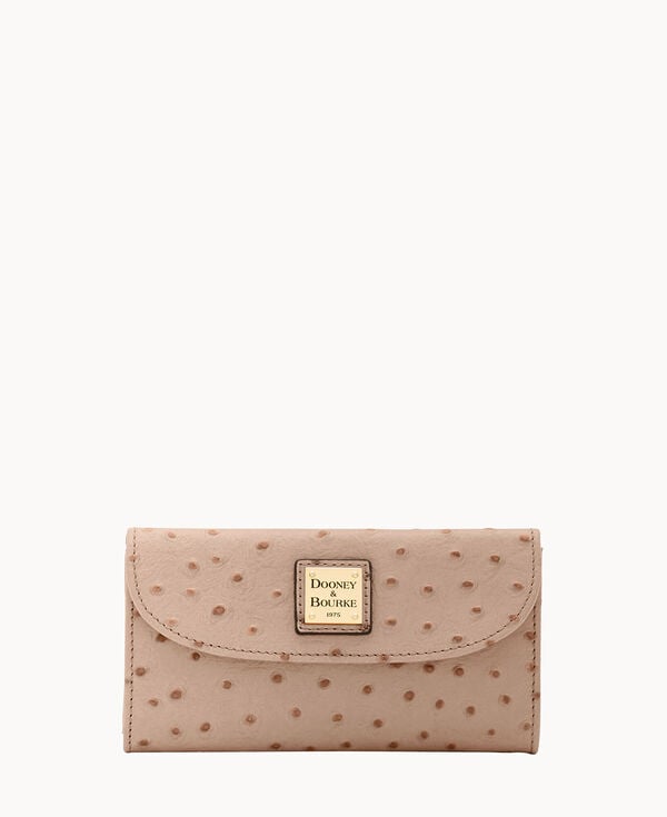 dooney & bourke Ostrich Continental Clutch Light Taupe