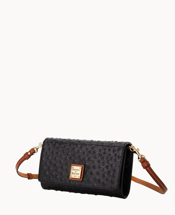 Dooney & Bourke Ostrich Daphne Crossbody Wallet Black