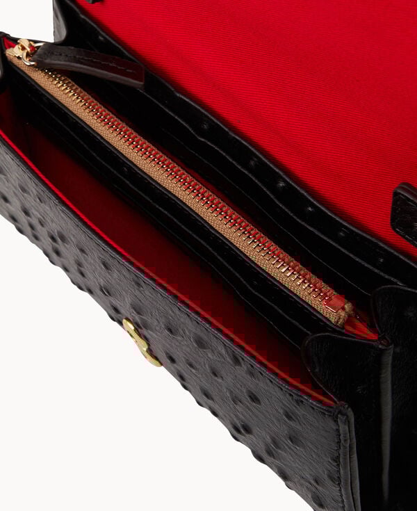 Dooney & Bourke Ostrich Daphne Crossbody Wallet Black