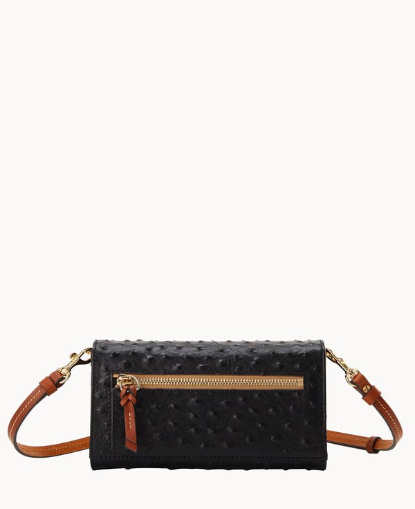 Dooney & Bourke Ostrich Daphne Crossbody Wallet Black