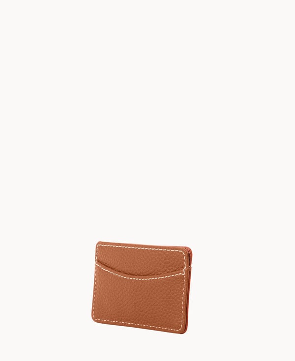 Dooney & Bourke Pebble Grain Business Card Case Caramel