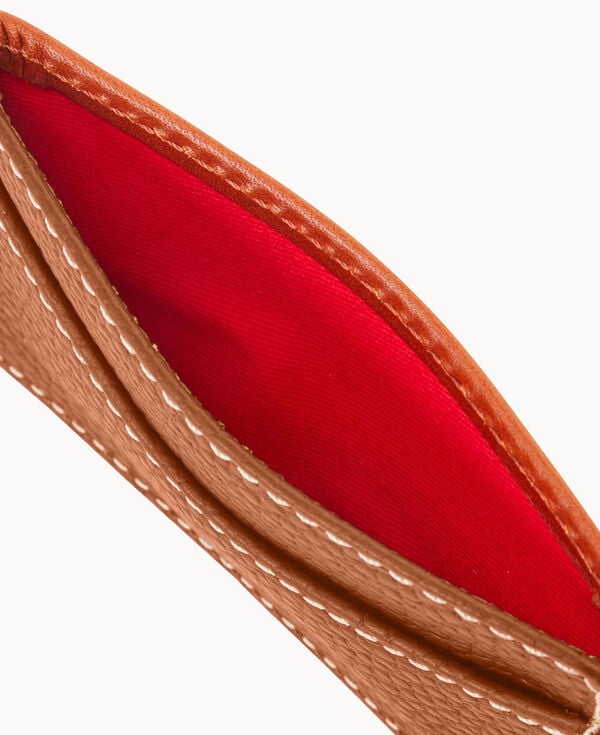 Dooney & Bourke Pebble Grain Business Card Case Caramel