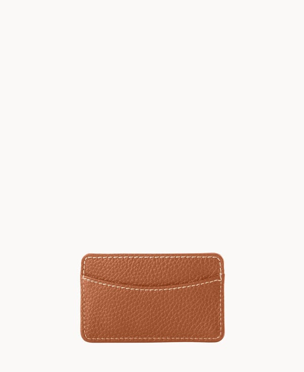 dooney & bourke Pebble Grain Business Card Case Caramel