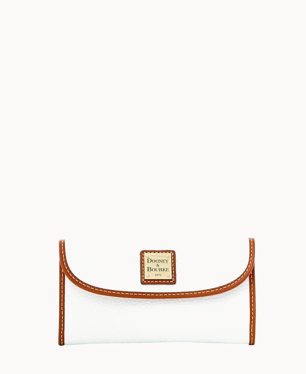 dooney & bourke Pebble Grain Continental Clutch White