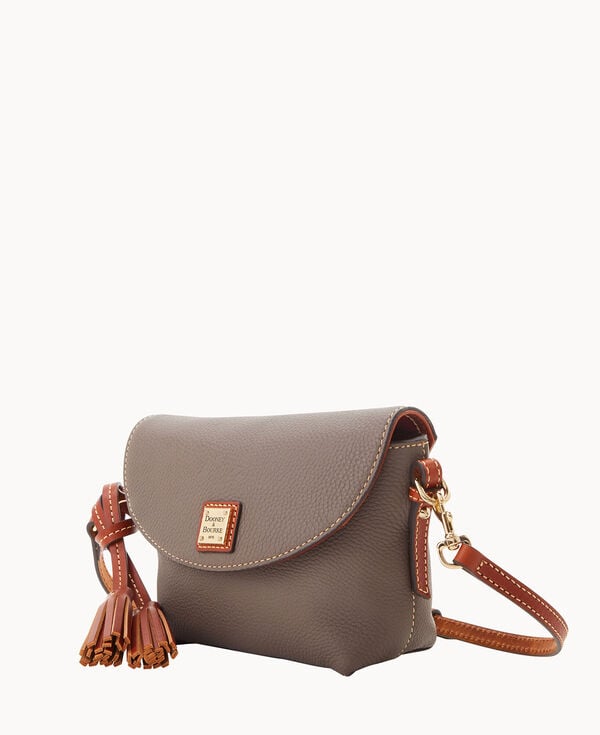 Dooney & Bourke Pebble Grain Crossbody Saddle Bag Elephant