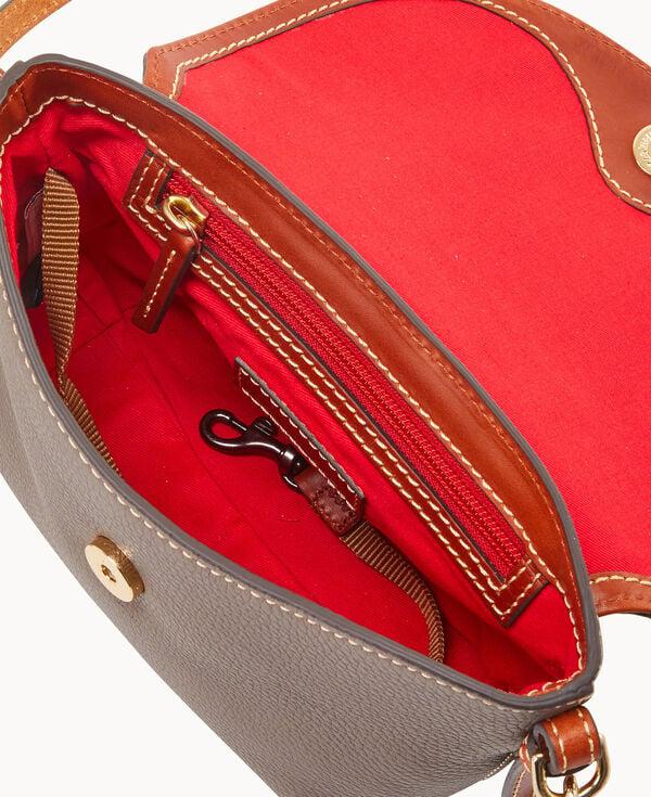Dooney & Bourke Pebble Grain Crossbody Saddle Bag Elephant