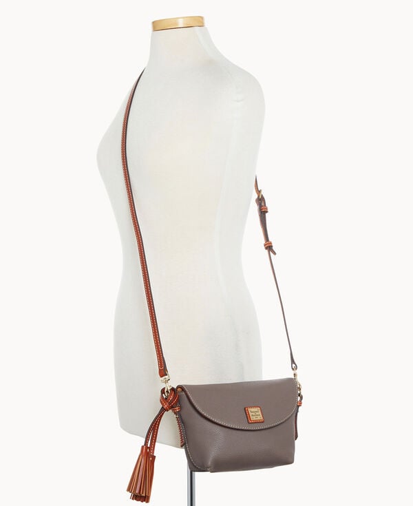 Dooney & Bourke Pebble Grain Crossbody Saddle Bag Elephant