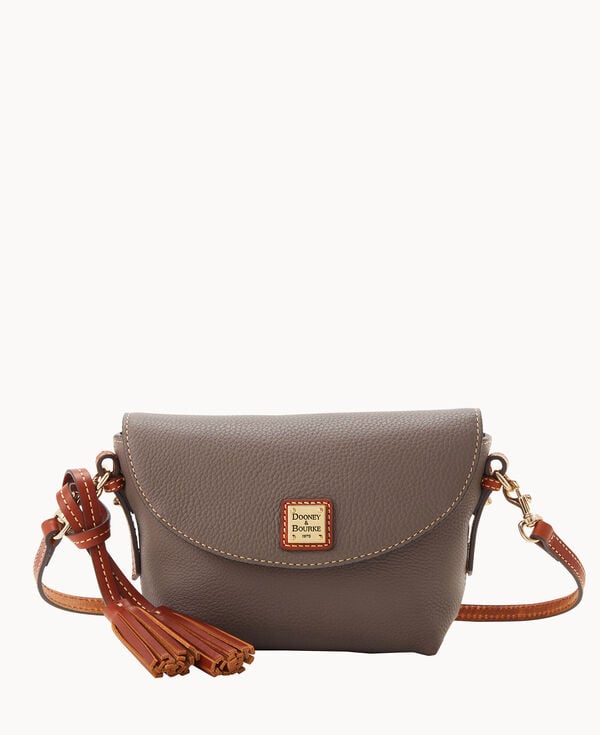 dooney & bourke Pebble Grain Crossbody Saddle Bag Elephant