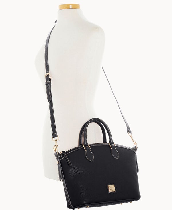 Dooney & Bourke Pebble Grain Domed Satchel Black Black
