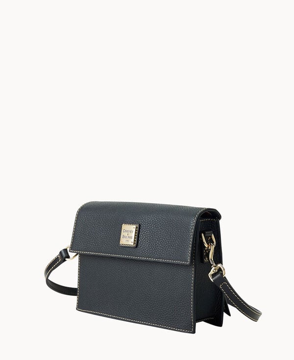 Dooney & Bourke Pebble Grain East West Flap Crossbody Black Black
