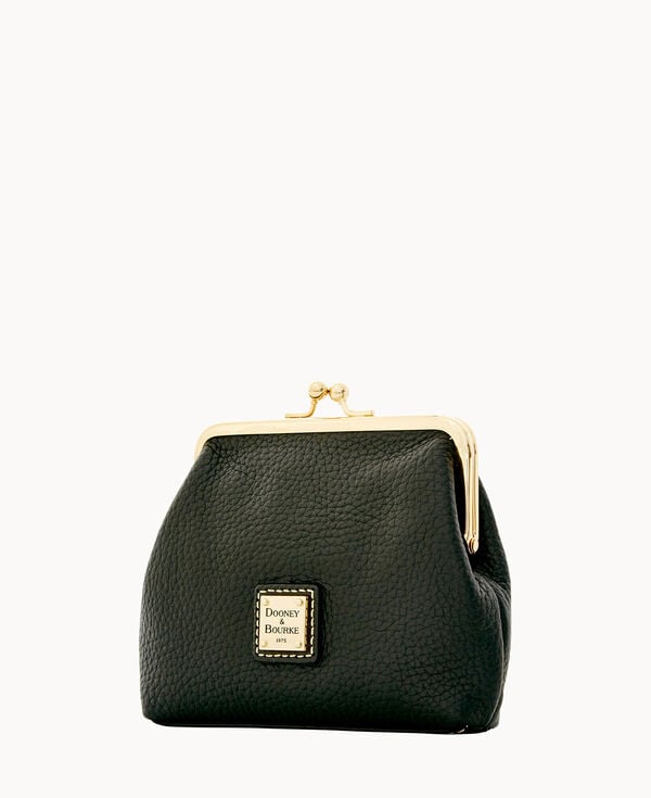 Dooney & Bourke Pebble Grain Large Framed Purse Black Black