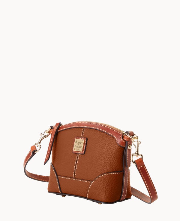 Dooney & Bourke Pebble Grain Mini Domed Crossbody Caramel