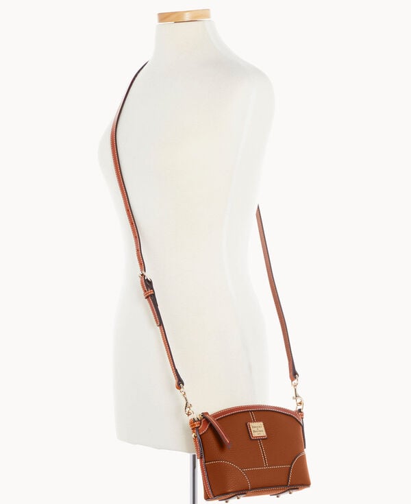 Dooney & Bourke Pebble Grain Mini Domed Crossbody Caramel