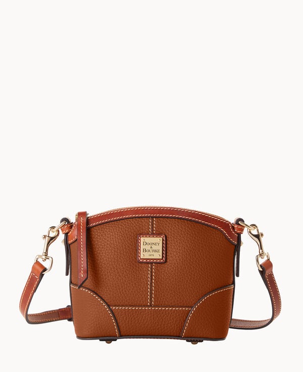 dooney & bourke Pebble Grain Mini Domed Crossbody Caramel