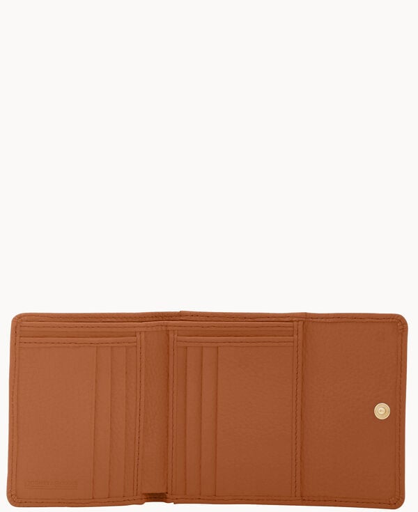 Dooney & Bourke Pebble Grain Small Flap Wallet Caramel