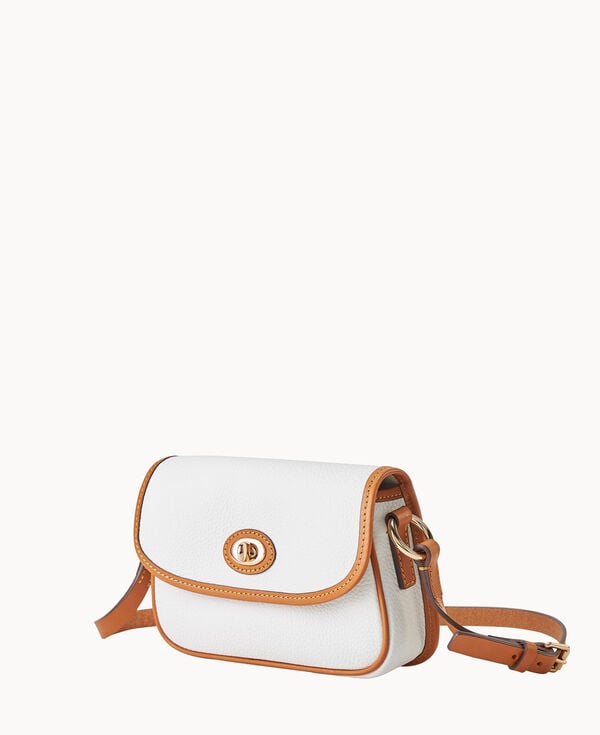 Dooney & Bourke Pebble Grain Turnlock Crossbody 22 Pure White