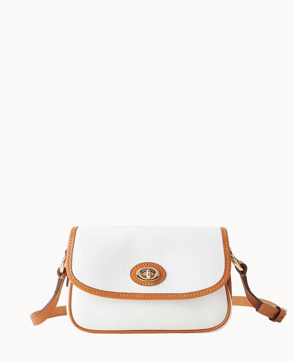 dooney & bourke Pebble Grain Turnlock Crossbody 22 Pure White