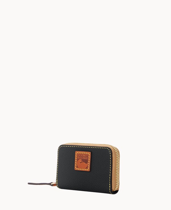 Dooney & Bourke Pebble Grain Zip Around Credit Card Case Black