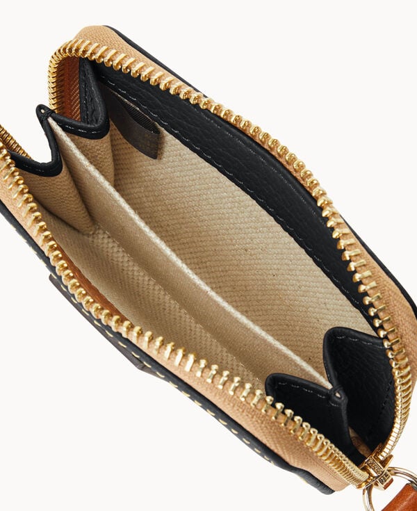 Dooney & Bourke Pebble Grain Zip Around Credit Card Case Black