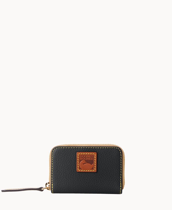 dooney & bourke Pebble Grain Zip Around Credit Card Case Black