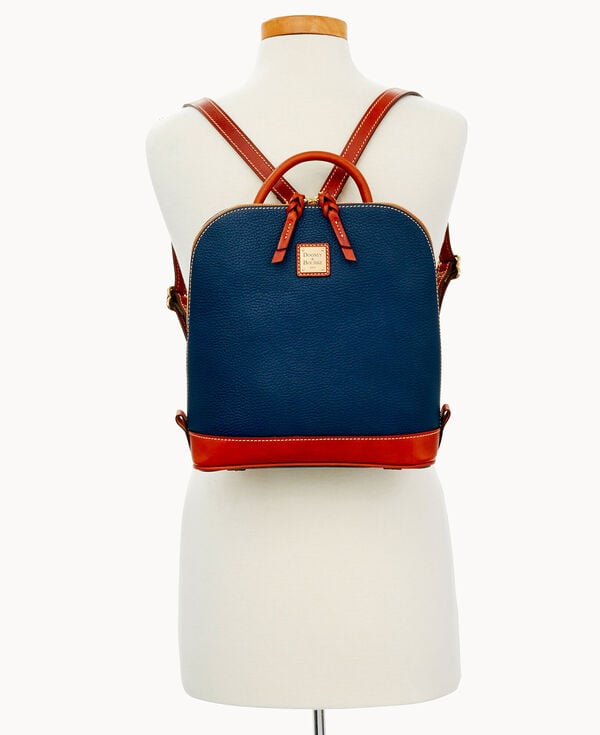 Dooney & Bourke Pebble Grain Zip Pod Backpack Midnight Blue