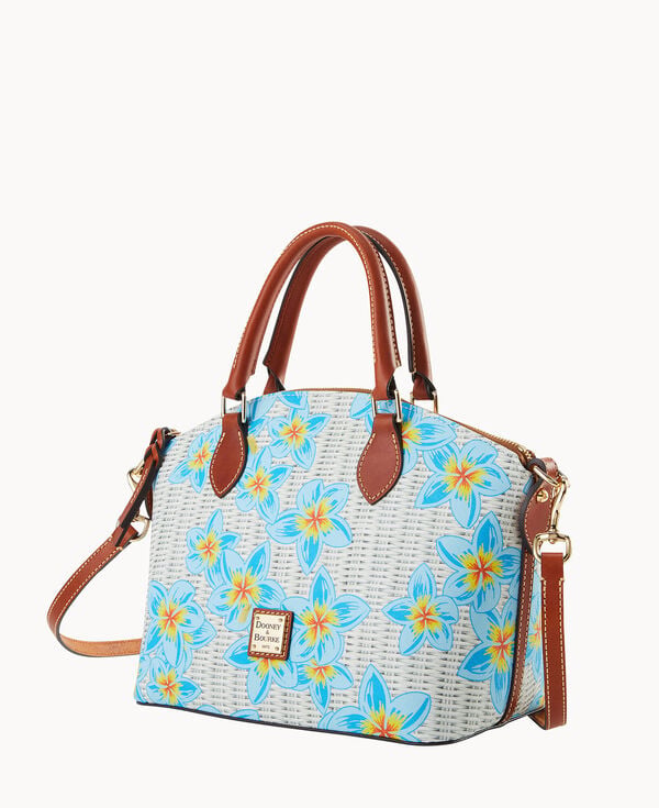 Dooney & Bourke Plumeria Geena Satchel Sky Blue White