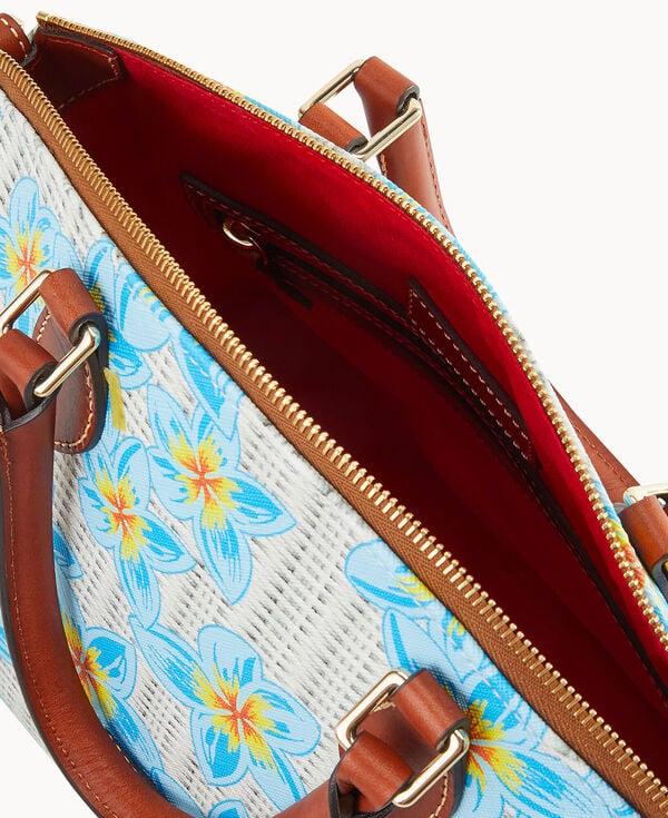 Dooney & Bourke Plumeria Geena Satchel Sky Blue White