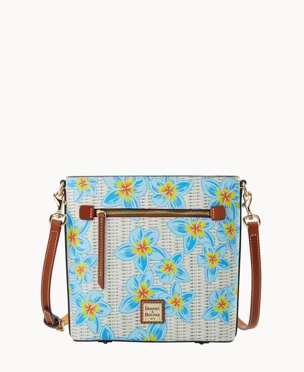 dooney & bourke Plumeria Zip Crossbody Sky Blue White