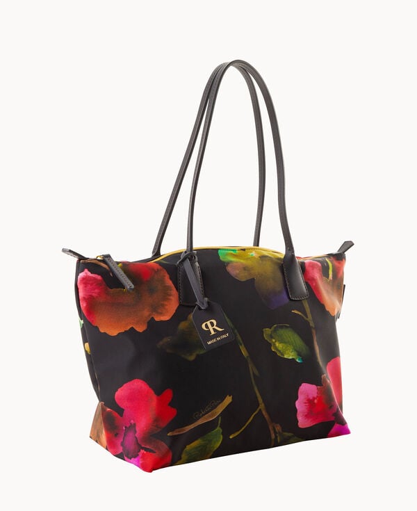 Dooney & Bourke Roberta Pieri Flower Classic Large Robertina Tote Black Black