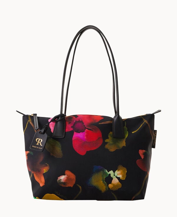 dooney & bourke Roberta Pieri Flower Classic Sm Robertina Tote w Long Handle Black Black