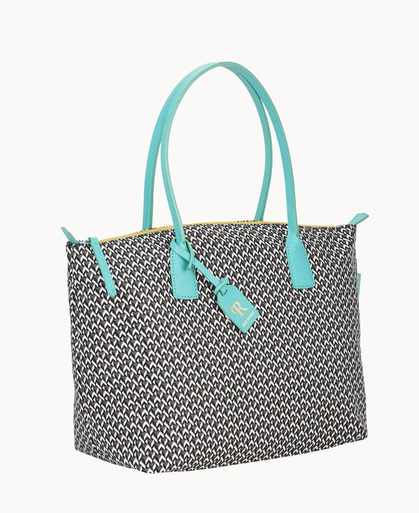 Dooney & Bourke Roberta Pieri Tatami Fun Large Robertina Tote Aqua